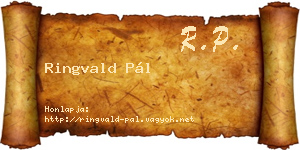 Ringvald Pál névjegykártya